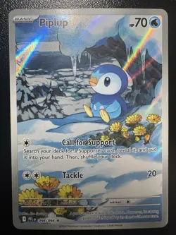 Pokemon TCG Piplup 098/094 Illustration Rare Full Art ME02 Phantasmal Flames NM - Image 1