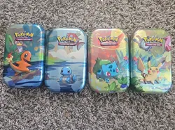 Pokemon Kanto Friends Mini Tins GEN 1 (Charmander, Squirtle, Pikachu) Open - Image 2