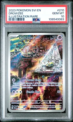 2023 POKEMON SVI EN-SCARLET & VIOLET ILLUSTRATION RARE #210 DROWZEE PSA 10 - Image 1