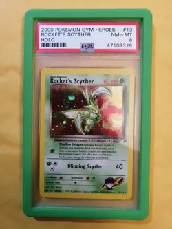 2000 Pokemon Gym Heroes Rocket's Scyther Holo #13/132 PSA 8 - Image 1