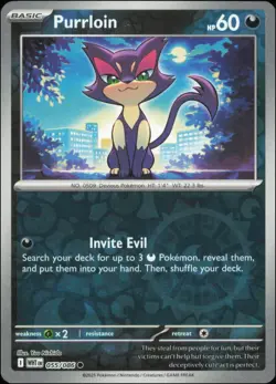 Pokemon - Purrloin #055/086 - SV: White Flare Reverse Holo - Image 1