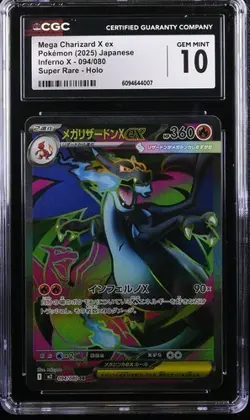 Mega Charizard X ex 094/080 2025 Pokemon M2: Inferno X Holo (Japanese) CGC 10 - Image 1