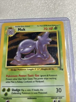 Pokemon TCG Muk Fossil 13/62 Holo Unlimited Holo Rare LP Vintage 1999 🔥 - Image 2