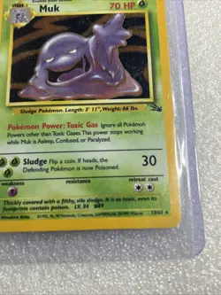 Pokemon TCG Muk Fossil 13/62 Holo Unlimited Holo Rare LP Vintage 1999 🔥 - Image 3