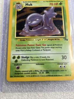 Pokemon TCG Muk Fossil 13/62 Holo Unlimited Holo Rare LP Vintage 1999 🔥 - Image 4