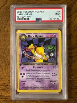 Dark Hypno 26/82 Rare Team Rocket Pokemon 1st Edition PSA 9 - Image 1