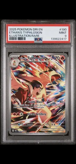 2025 POKEMON DRI EN-DESTINED RIVALS ILLUSTRATION RARE ETHAN'S TYPHLOSION PSA 10 - Image 1