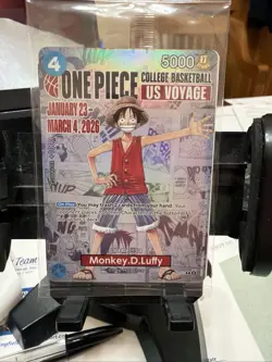 ONE PIECE Monkey.D.Luffy College Basketball Card SEALED🏀 Plus T SHIRT & POSTER - Image 5