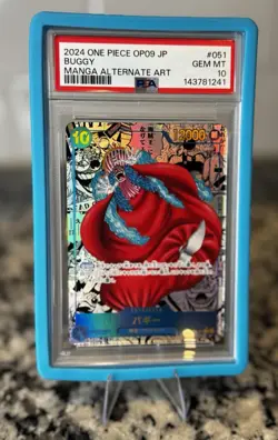 Buggy OP09-051 Emperors in the New World Manga Alt Art Foil Rare PSA 10 JP - Image 2