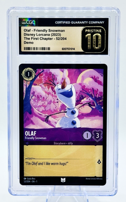 🌟POP 2 DEMO🌟2023 Lorcana-The 1st Chapter DEMO OLAF 52/204 CGC 10 PRISTINE - Image 1