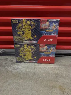 Pokemon Surging Sparks ETB + Booster Bundle Costco 2 pack NEW & SEALED -2 Boxes - Image 1