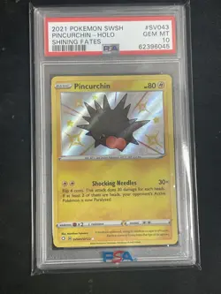 2021 Pokemon Pincurchin Shining Fates #SV043 PSA 10 - Image 1