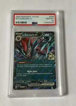 2025 POKEMON JTG EN-JOURNEY TOGETHER #098 N'S ZOROARK EX PSA 10 GEM MINT - Image 1