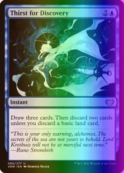 MTG Thirst for Discovery (85/596) Innistrad Crimson Vow LP FOIL - Image 1