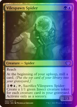 MTG Magic the Gathering Vilespawn Spider (250/596) Innistrad Crimson Vow LP FOIL - Image 1