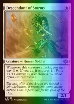 MTG Magic the Gathering Descendant of Storms (8/485) Tarkir Dragonstorm LP FOIL - Image 1