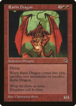 MTG Magic the Gathering Rathi Dragon (196/350) Tempest MP - Image 1