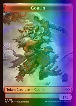 MTG Token - Goblin // Warrior (12/485) Tarkir Dragonstorm LP FOIL - Image 1