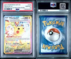 2024 POKEMON SSP EN-SURGING SPARKS SPECIAL ILLUSTRATION RARE PIKACHU EX PSA 10 - Image 3