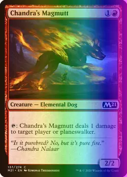MTG Magic the Gathering Chandra's Magmutt (137/471) Core Set 2021 LP FOIL - Image 1