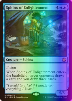 MTG Magic the Gathering Sphinx of Enlightenment (2/68) Game Night 2019 LP FOIL - Image 1