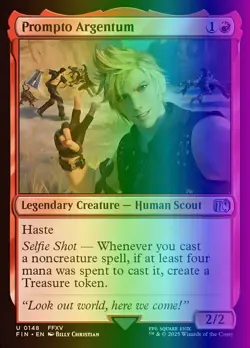 MTG Magic the Gathering Prompto Argentum (148/764) Final Fantasy LP FOIL - Image 1