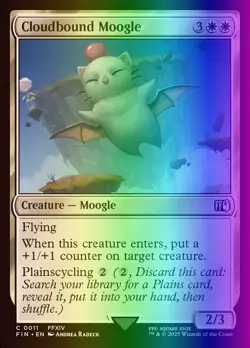 MTG Magic the Gathering Cloudbound Moogle (11/764) Final Fantasy NM FOIL - Image 1