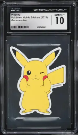2023 Pokemon Japanese Mobile Stickers Gourmandise Pikachu CGC 10 GEM MINT - Image 1