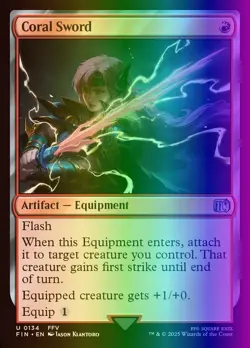 MTG Magic the Gathering Coral Sword (134/764) Final Fantasy NM FOIL - Image 1