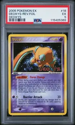 🔥 2005 POKEMON EX DEOXYS #18 DEOXYS - REVERSE FOIL PSA 5 EXCELLENT - Image 1