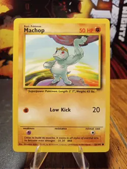 1999 Pokemon Base Set Machop #52 Extremely LP - Image 1