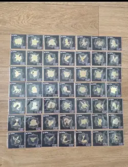 Pokemon 24k Gold Plated Stickers Lot of x 49-Striking Candy - NO MEW U.K+ Binder - Image 1