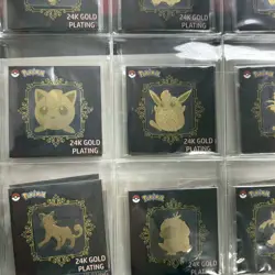 Pokemon 24k Gold Plated Stickers Lot of x 49-Striking Candy - NO MEW U.K+ Binder - Image 5