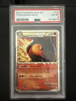 Pokemon Typhlosion Prime Holo 110/123 Heart Gold & Soul Silver English PSA 6 - Image 1
