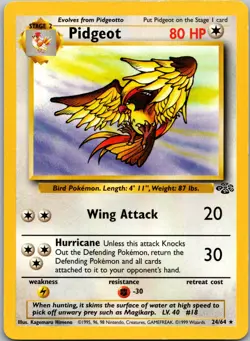 Pidgeot (24) #24/64 Rare Non Holo Jungle Unlimited Pokemon NM - Image 1