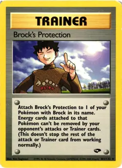 Pokemon TCG Brock's Protection Rare Unlimited Gym Challenge 101/132 MP - Image 1