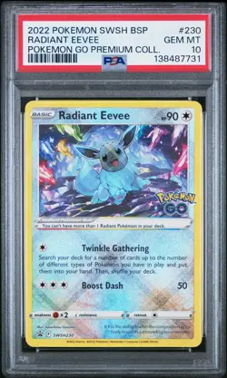 2022 POKEMON SWSH BLACK STAR PROMO #230 RADIANT EEVEE PSA 10 - Image 1