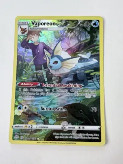 Pokemon TCG Vaporeon TG02/TG30 Swsh09: Brilliant Stars Trainer Gallery Holo E - Image 3