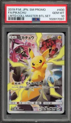 Pokemon Pikachu Limited Coll. Master BTL Set JPN Full Art Promo 400/SM-P PSA 10 - Image 1
