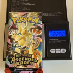 Extremely HEAVY Pokemon TCG Ascended Heroes 22.92g Heavy Sealed Booster Pack - Image 1