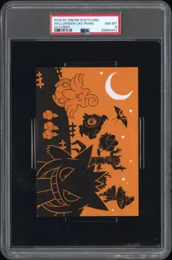 2019 POKEMON CENTER ONLINE MONTHLY POSTCARD HALLOWEEN-LIKE POKEMON PSA 8 - Image 1