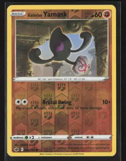Galarian Yamask SWSH06: Chilling Reign #082/198 Reverse Holo Pokemon TCG - Image 1