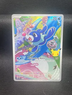 Pokemon First Partner Illustration- Popplio MEP045 Full Art Black Star Promo - Image 1