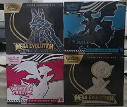 Pokemon Elite Trainer Box Lot of 4 Black Bolt White Flare Mega Evolution ETB - Image 1