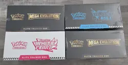 Pokemon Elite Trainer Box Lot of 4 Black Bolt White Flare Mega Evolution ETB - Image 3