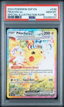 Pokemon 2024 Pikachu ex 238/191 SIR Surging Sparks GEM MINT PSA 10 - Image 1