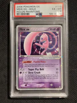 2006 POKEMON EX HOLON PHANTOMS #100 MEW EX-HOLO PSA 6 - Image 1