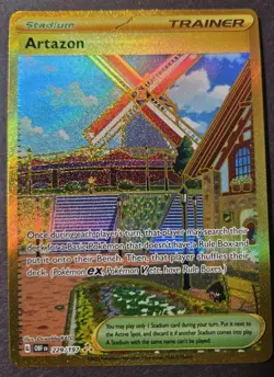 Pokemon TCG Artazon Full Art Gold Secret Rare Obsidian Flames 229/197 NM - Image 1
