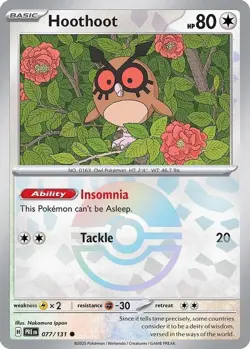 Pokemon Hoothoot (Poke Ball Pattern) (77/357) Prismatic Evolutions LP HOLO - Image 1