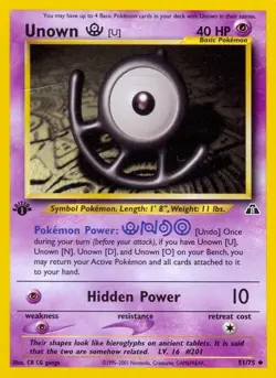 Pokemon Unown [U] (51/75) Neo Discovery 1ED LP - Image 1